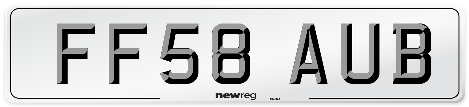 FF58 AUB Number Plate from New Reg
